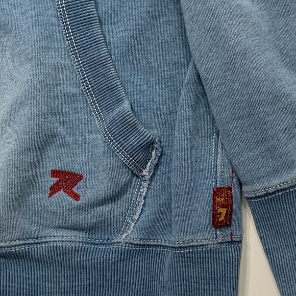 Men's 7 for All Mankind Full Zip Sweatshirt/Jacket in Denim Blue Size XL - Picture 3 of 5